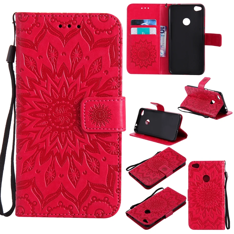 for Ascend P8 P8 lite Coque Luxury PU Leather Emboss 3D flower Stand Flip Soft Silicon Wallet Cover Huawei P8 lite 2017 Case  (5)
