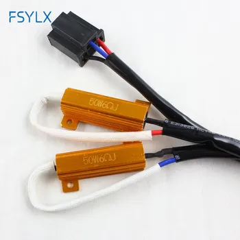 

FSYLX 2pcs Error Free H4 50w 6ohm Dual Load Resistors For LED HID Conversion High/Low Beam Headlights Bi Xenon Kit DC 12V