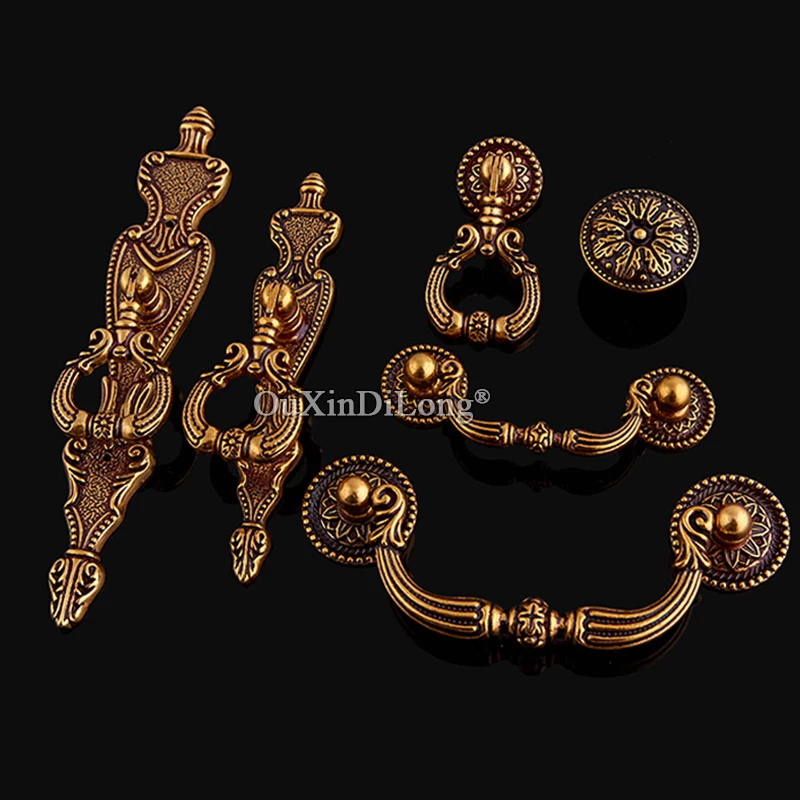 Retro 1PCS European Antique Kitchen Cabinet Door Handles Cupboard Wardrobe Drawer Cabinets Pulls Handles and Knobs