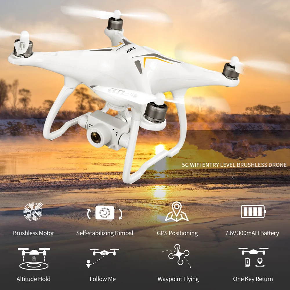 GPS Дрон бесщеточный Wi Fi FPV с камерой HD 4K двухосевой стабилизационный подвес