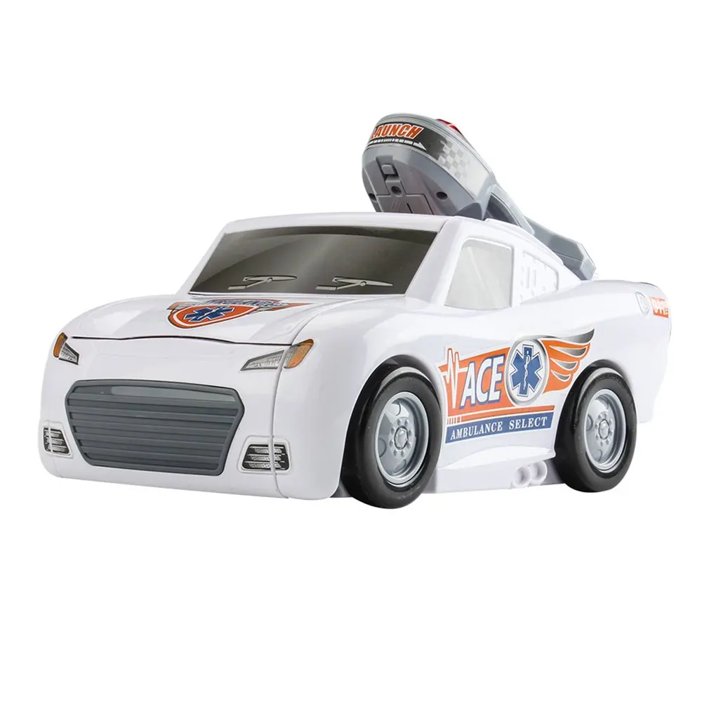 

Children's Toy Catapult Battle Container Medical Truck w/ Music & Light Storage Box 2 Sliding Small Alloy Car Model Toys
