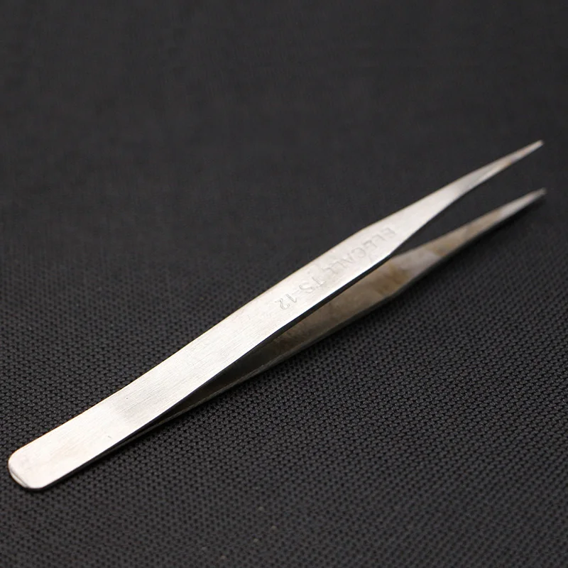 10Pcs/lot Tweezer Straight Stainless Stell Long Nose TS12 Wholesalein