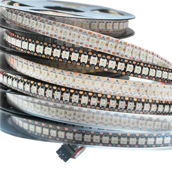 

1M 0.5M WS2812B Smart LED Strip 144pixels/m DC5V Dearm Color Pixel Strip,Black/White PCB WS2812 IC LED Chasing Digital lamp