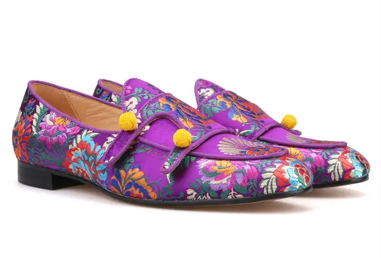 Hombre Pic Noir Pic Zapatos Soie Mocassins Bleu Broderie Sexy Hommes Couleurs Mélangées Chaussures Qianruiti Rouge Mode Appartements Mariage Florale As De as PkOiZXuT
