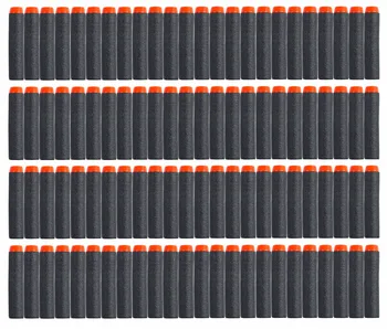 

100PCS For Nerf Bullets Soft Hollow Hole Head 7.2cm Refill Darts Toy Gun black Bullets for Nerf Series Blasters Kid Gifts