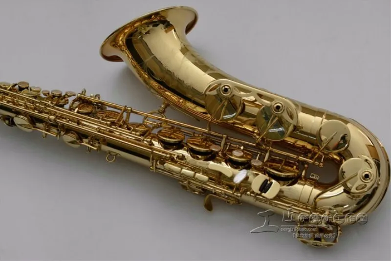 

High Quality 54R Gold Lacquer Saxophone Tenor Saxophone Curved Professional Bb Sax with Case accessories Tenor Saxophone Free
