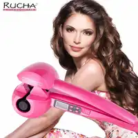 RUCHA Automatic Hair Curling Iron Ceramic Curling Iron Wand Roller Wave Machine Hair Styler with LCD Digital Display Sprial Tool