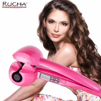 

RUCHA Automatic Hair Curling Iron Ceramic Curling Iron Wand Roller Wave Machine Hair Styler with LCD Digital Display Sprial Tool