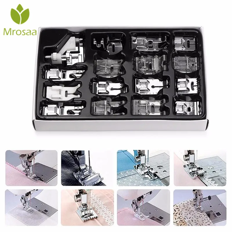 Mrosaa16Pcs практичная бытовая швейная машина прижимная лапка набор для ног запасные
