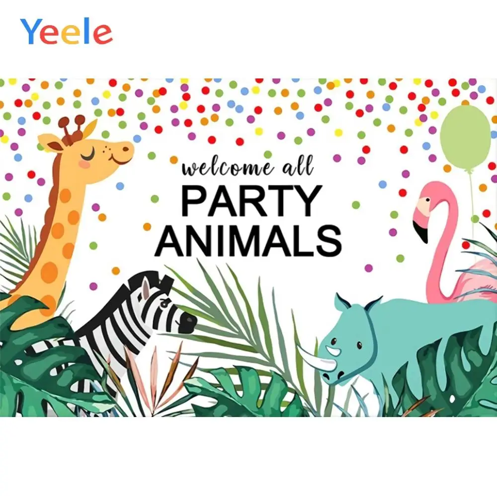 Yeele Tropical Grass Animals Flamingo Party Birthday Photography Backgrounds Customized Photographic Backdrops for Photo Studio