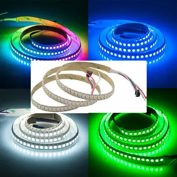 

1M 144Led/pixel/m RGBW SK6812IC(Similar WS2812B) 3.3ft Flexible strip light 4 in 1 SMD5050 5V rope RGB+White Non-Waterproof IP30