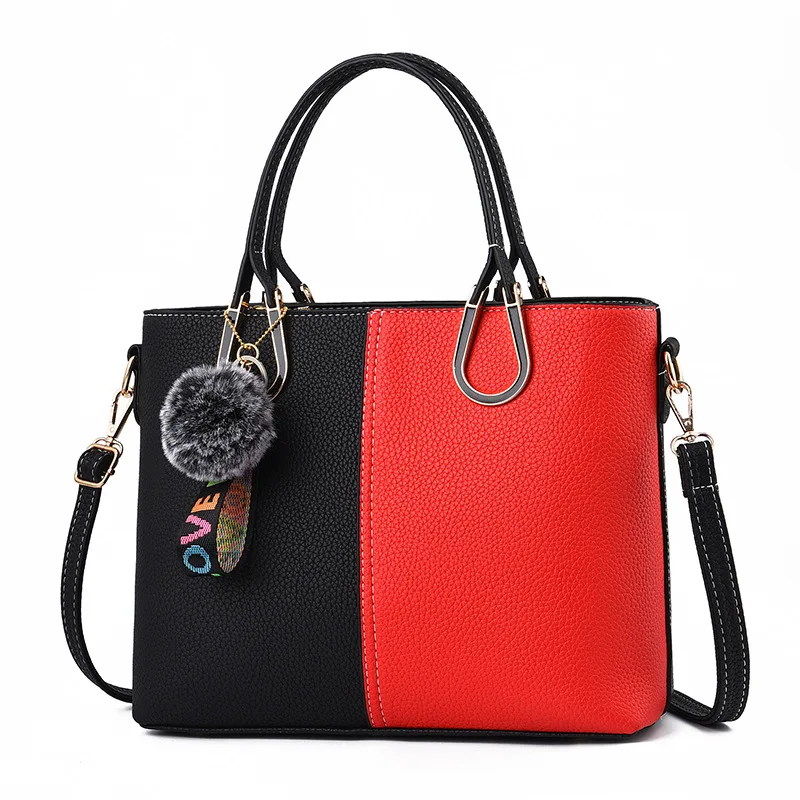 

Micom Patchwork Pu Leather Handbags Luxury Fur Women Top-handle Bags Designer Shoulder Bags Ladies Hand Bags Female Tote Bolsas