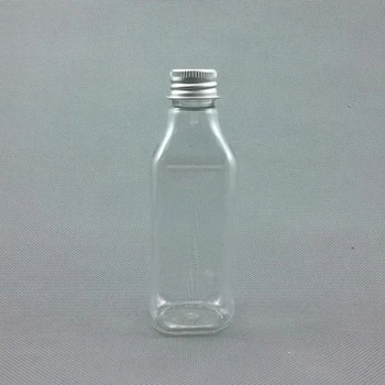 

Wholesale 100ml transparent square aluminum cap empty cosmetic plastic bottles containers 40pc/lot free shipping