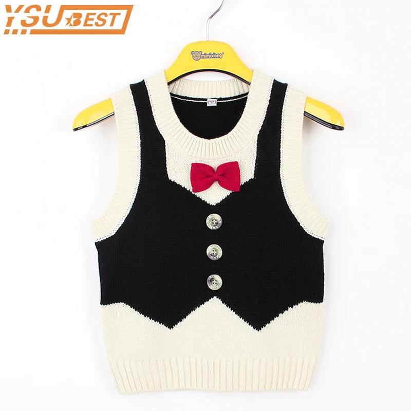 Boys Vest Kids Sweater Vest Warm Waistcoat Formal Gentlemen Wedding Party Vests Jackets Fashion