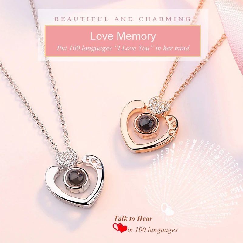 100 language I LOVE YOU pendant necklace 1