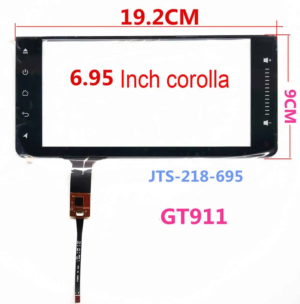 6,95 дюйма I2C Интерфейс емкостный сенсорный Экран для автомобиля навигации corolla 192*90 мм GT911