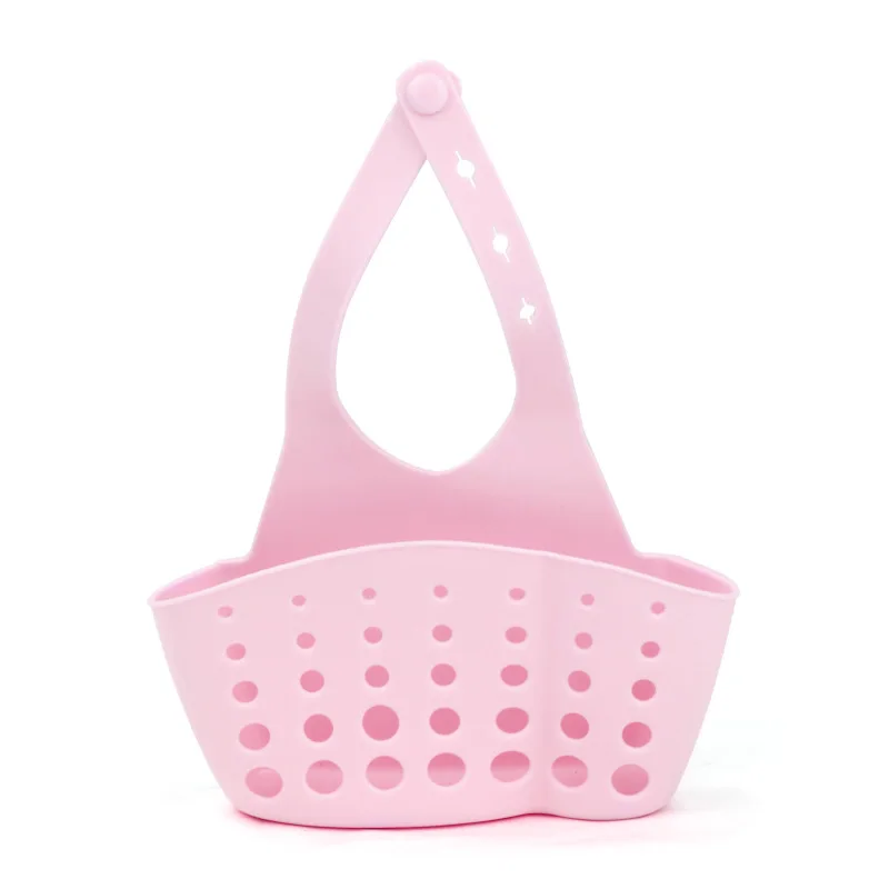 LASPERAL 1 шт. кухонная полка для ванной полотенце мыло блюдо держатель кухонная раковина, блюдо подставка для губок держатель стойка крючки для халата присоска - Цвет: hanging bag pink
