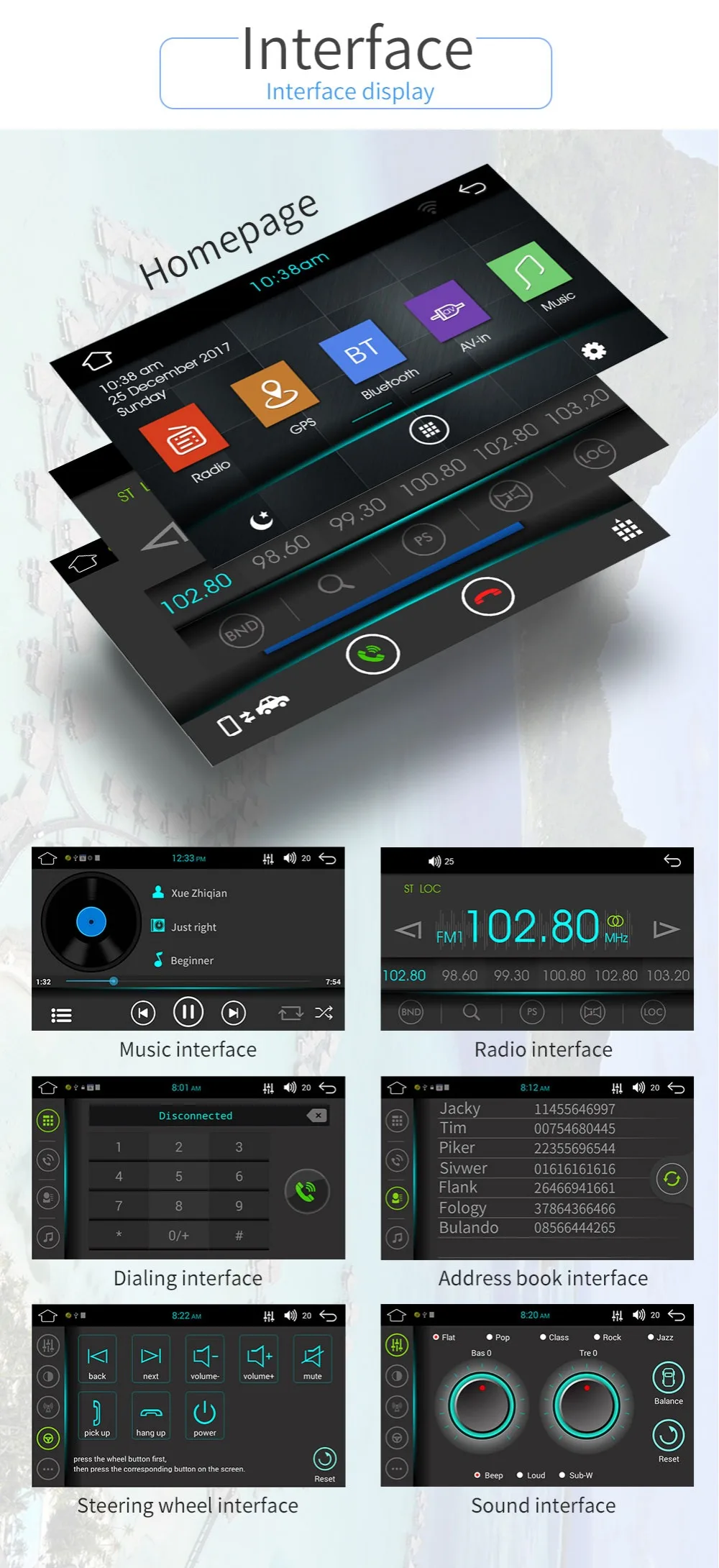 Автомагнитола 2Din Android/ISO двухстороннее Mirrorlink " Авторадио \ gps \ FM \ AM \ TF карта \ Wifi \ Bluetooth \ обратное изображение \ стерео управление аудио