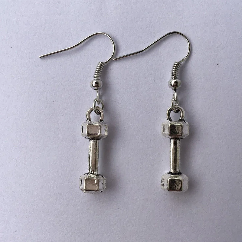 

DUMBBELL Earrings * CROSSFIT Fitness Weightlifting Gym Bodybuilding Jewelery