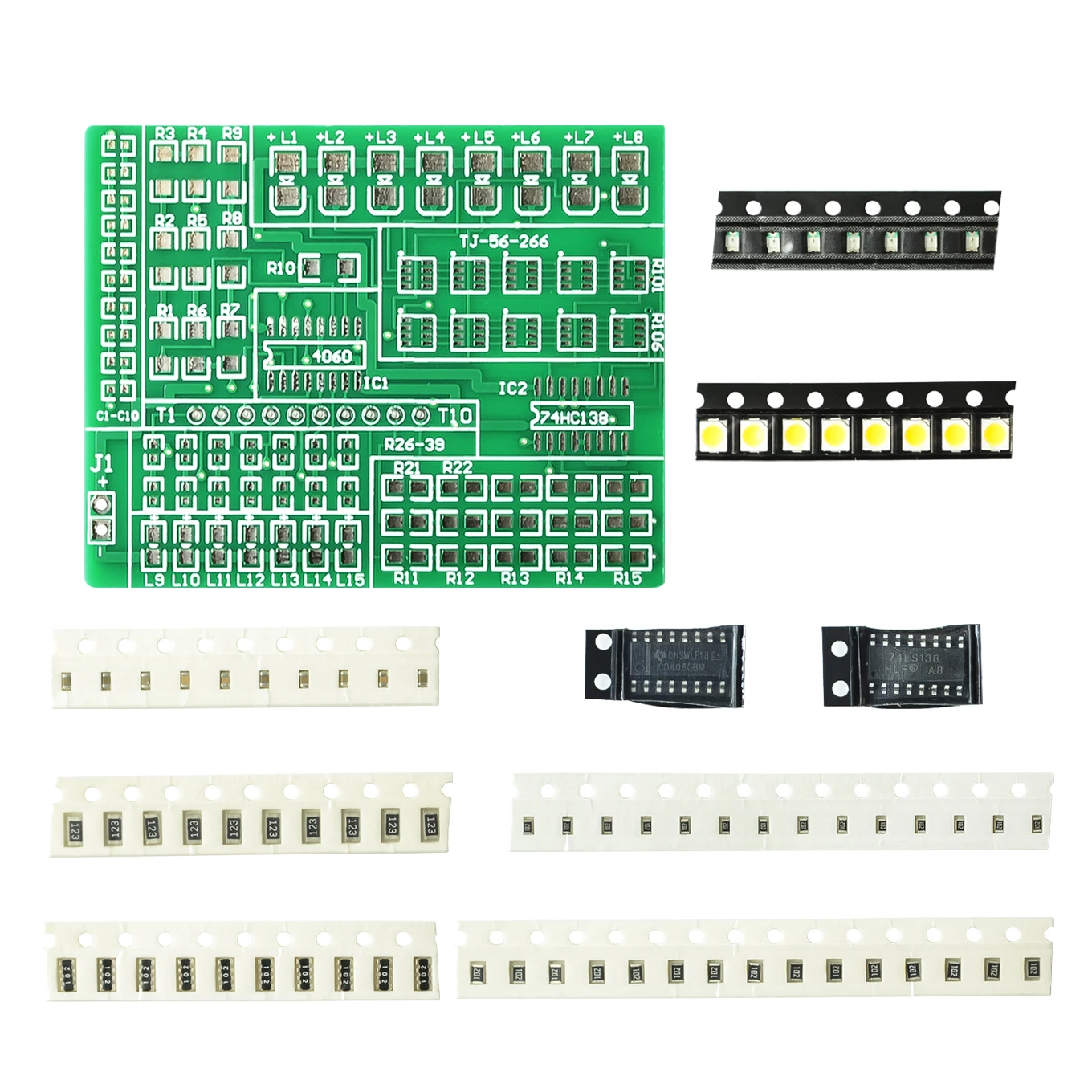 

Diy kit 15 color light controller kit 1801 SMD component welding practice board parts electronic production kit