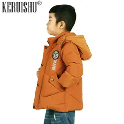 KeRuiShu новая детская куртка для девочек 2018 зимняя куртка для мальчиков теплая детская одежда унисекс верхняя одежда с капюшоном зимний