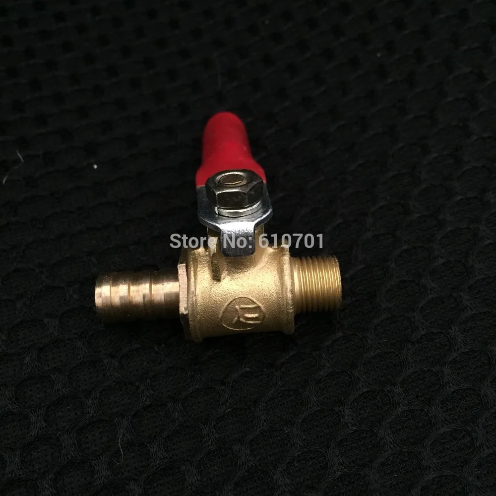 

8mm Hose Barb x 1/8" BSPT Male Connection Air Brass Ball Valve Water Gas