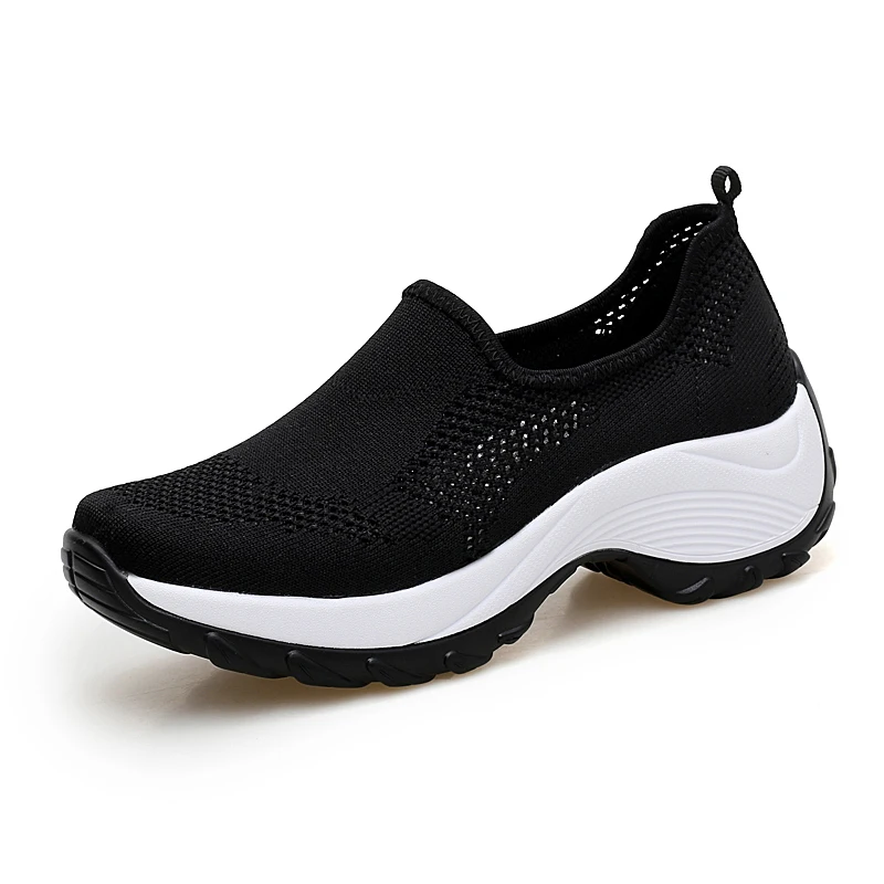 Новый типичный стиль для женщин кроссовки увеличивающие рост Открытый Прогулки Бег Спортивная обувь слипоны сетчатая спортивная обувь