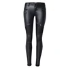 Faux cuir pantalon femmes élastique Zipper cuir pantalon femme pantalon 2022 ► Photo 3/5