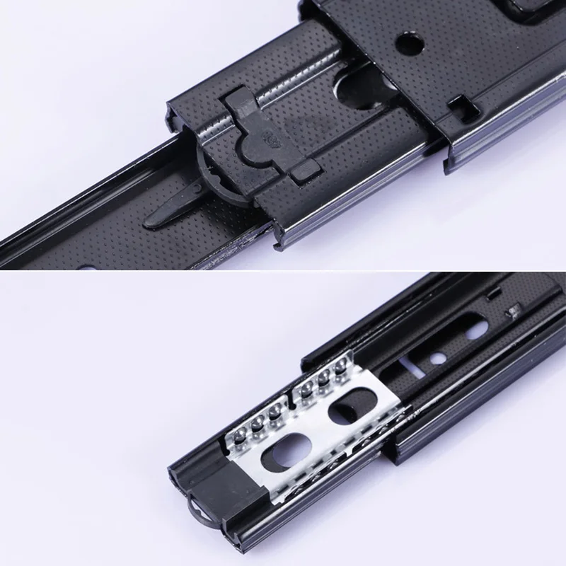 

1 Pair 6 Inch Steel Damping Buffer Three Section Drawer Slide Solid Stell Ball Runner Slides _WK