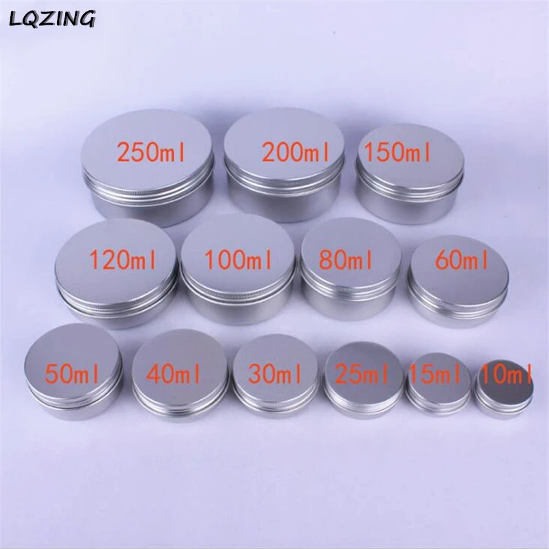 アルミ缶 10g 15g 25g 30g 50g 60g クリーム用銀色の丸い容器 スクリューキャップ リップクリーム Storage Boxes Bins Aliexpress