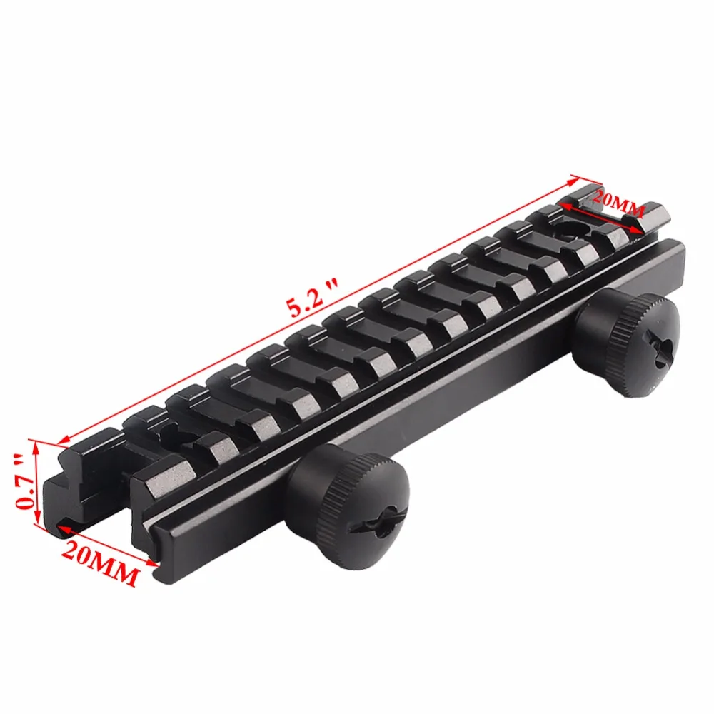 Middle Profile AR Riser Base QD Scope Mount 20MM Rail with 13 Slots 1-16-8