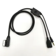 Auto MDI медиа-в USB AUX MP3 кабель с адаптером для SEAT Leon Ibiza Altea Exeo Альгамбра Толедо w/Auto MDI Системы медиа-в Порты и разъёмы