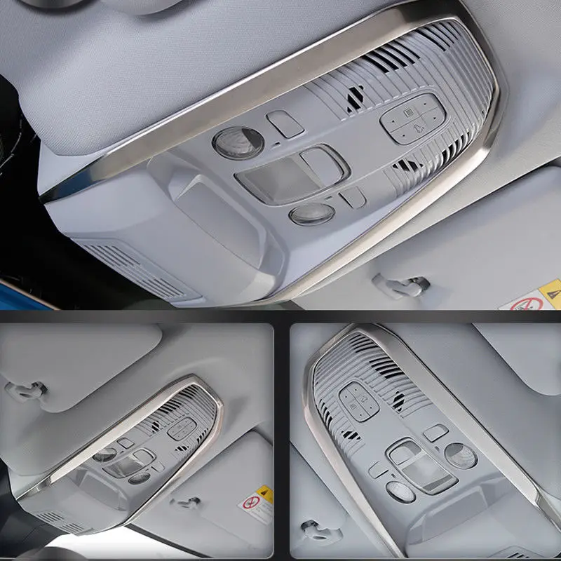 

2pcs Fit For Peugeot 3008 GT 2017 2018 Stainless Steel Car Interior Front Rear Reading Light Cover Panels Decorative Accessories