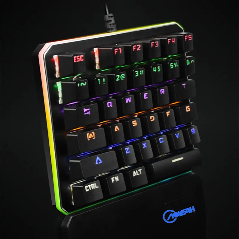 Aoyeah одна/одна ручная механическая клавиатура USB Проводная RGB игровая 35 клавиш