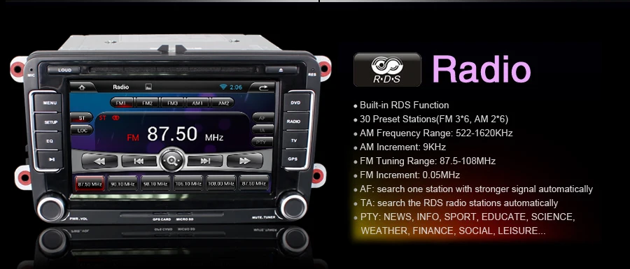 Flash Deal Quad Core 7" Android 8.1 Car DVD Player GPS for VW Volkswagen Scirocco Golf C6 Polo Passat B6/CC Jetta Tiguan Touran Sharan Leon 2