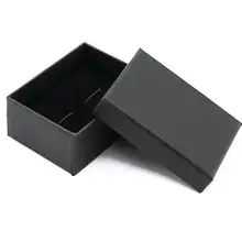 100 шт/партия черный прямоугольник запонки коробка простой дизайн запонки футляр для переноски подарочные запонки квадратные упаковка для ювелирных изделий