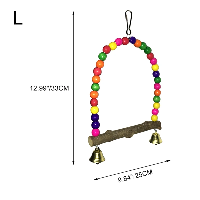 Игрушка-попугай клетка качели гамак для домашних питомцев птица висящий колокольчик подвесная игрушка попугай Ара любовь птица Finch Жевательная птица игрушки принадлежности - Цвет: 62AL