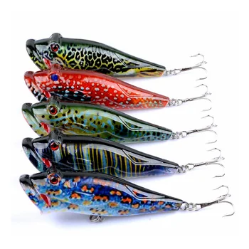 

5colors New 1PC 8CM 12.4g Popper Fishing Lure Bionic Fish Artificial Bait Fishing Accesories Pesca Fishing Bait Tackle