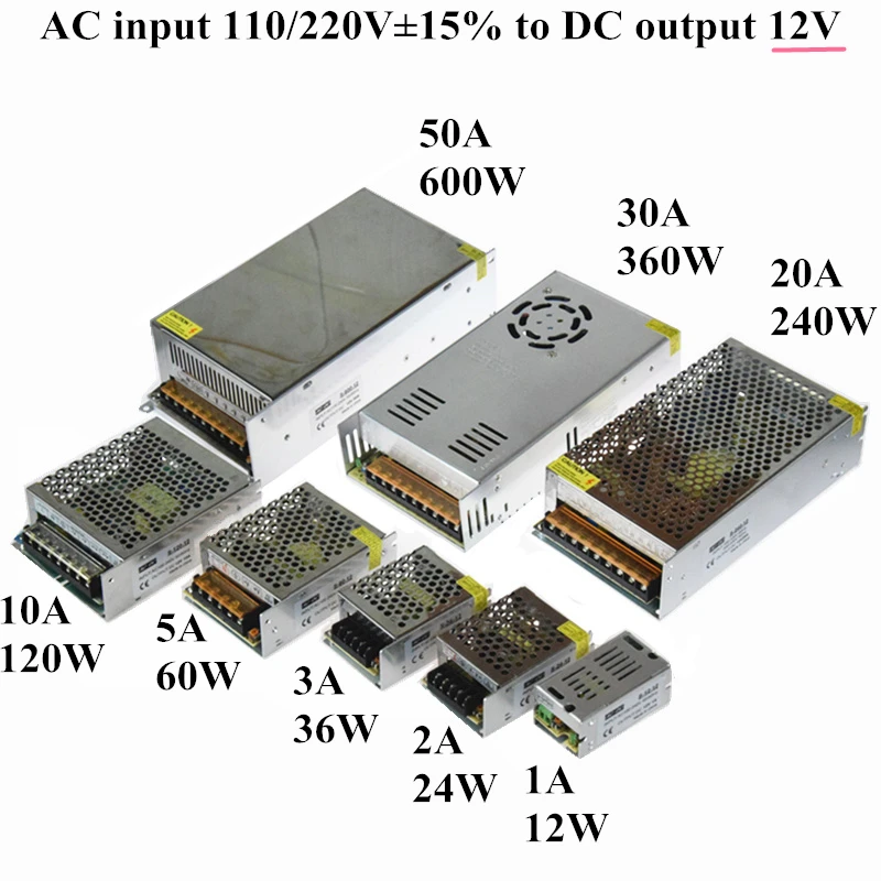AIFENG импульсный источник питания переменного тока 110 В 220 В в постоянный ток 5 в 12 В 24 в 48 в источник питания импульсный источник питания светодиодный светильник адаптер трансформатор