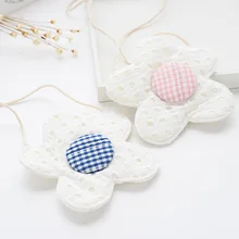 Детская вышитая сумка на плечо, мини кошелек с кружевом, Хлопковая сумка-мессенджер с цветочным принтом, милая сумка для путешествий, сумка для покупок в Корейском стиле