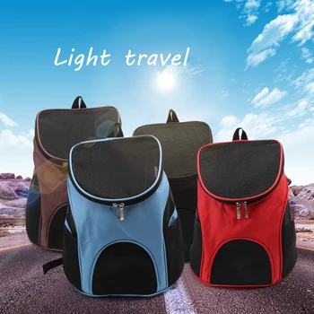 

Bag Backpacks Mesh Comfort Travel Dog Carriers Fashion Red Color Travel Dog Bag Backpack Breathable Pet Bag Pet Puppy Carrier