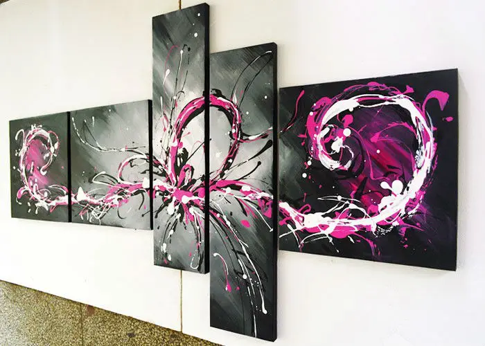black white red canvas art