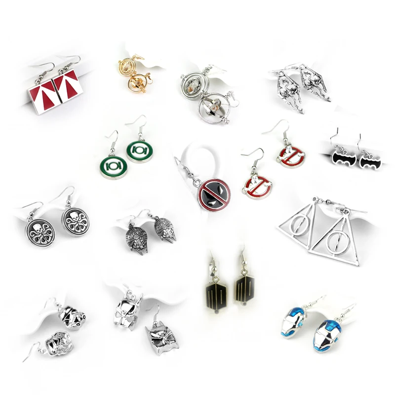 

19 Types Movie Earrings Game Of Thrones Deadpool Star Wars Doctor Who Resident Evil Jewelry Gift For Fans Drop Shipping