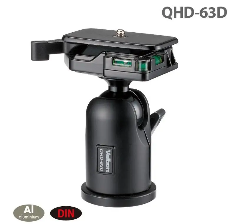 Бесплатная доставка! Velbon алюминий мяч головой QHD-63Dfor камеры dslr-штатив |