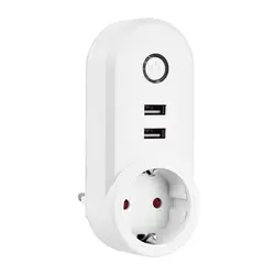 Топ Smart WiFi розетка Smart Plug 2 USB зарядное устройство Порт, таймер питания, управление домашними устройствами из любого места, работа с Amazon Alexa