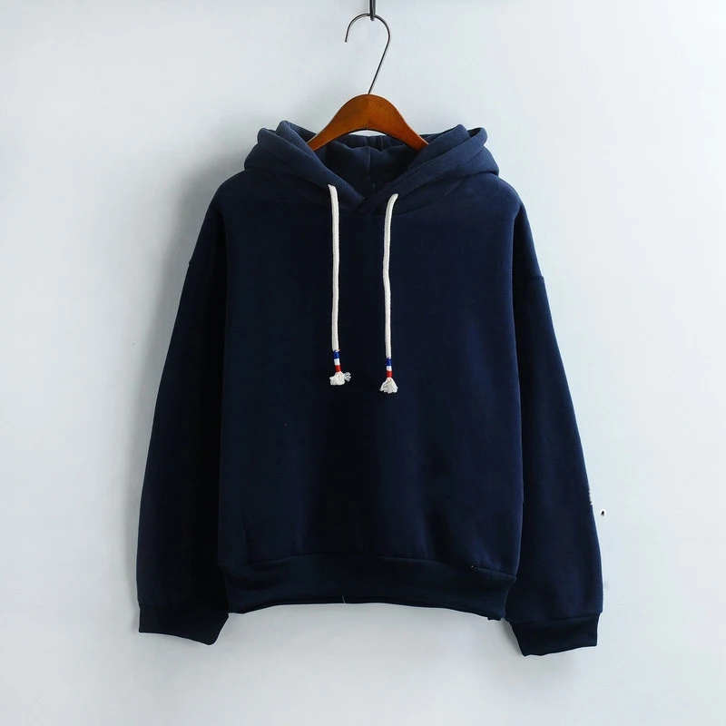  Loose sweet Fashion Women Hoodies 2020 New autumn and winter pure color sweatshirt female long slee