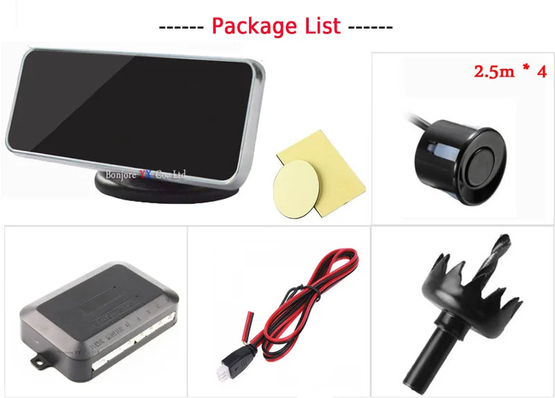 Sensor de Estacionamento Koorinwoo Parkmaster Display Multicolorido Retroiluminação 4 Sistema Carro Radar Reverso Parktronic Sensores Led 6 Koorinwoo parkmaster display led sensor de estacionamento