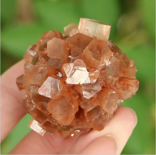 Natural  Flowery Orange Aragonite Crystal Cluster Mineral Specimen 129g 