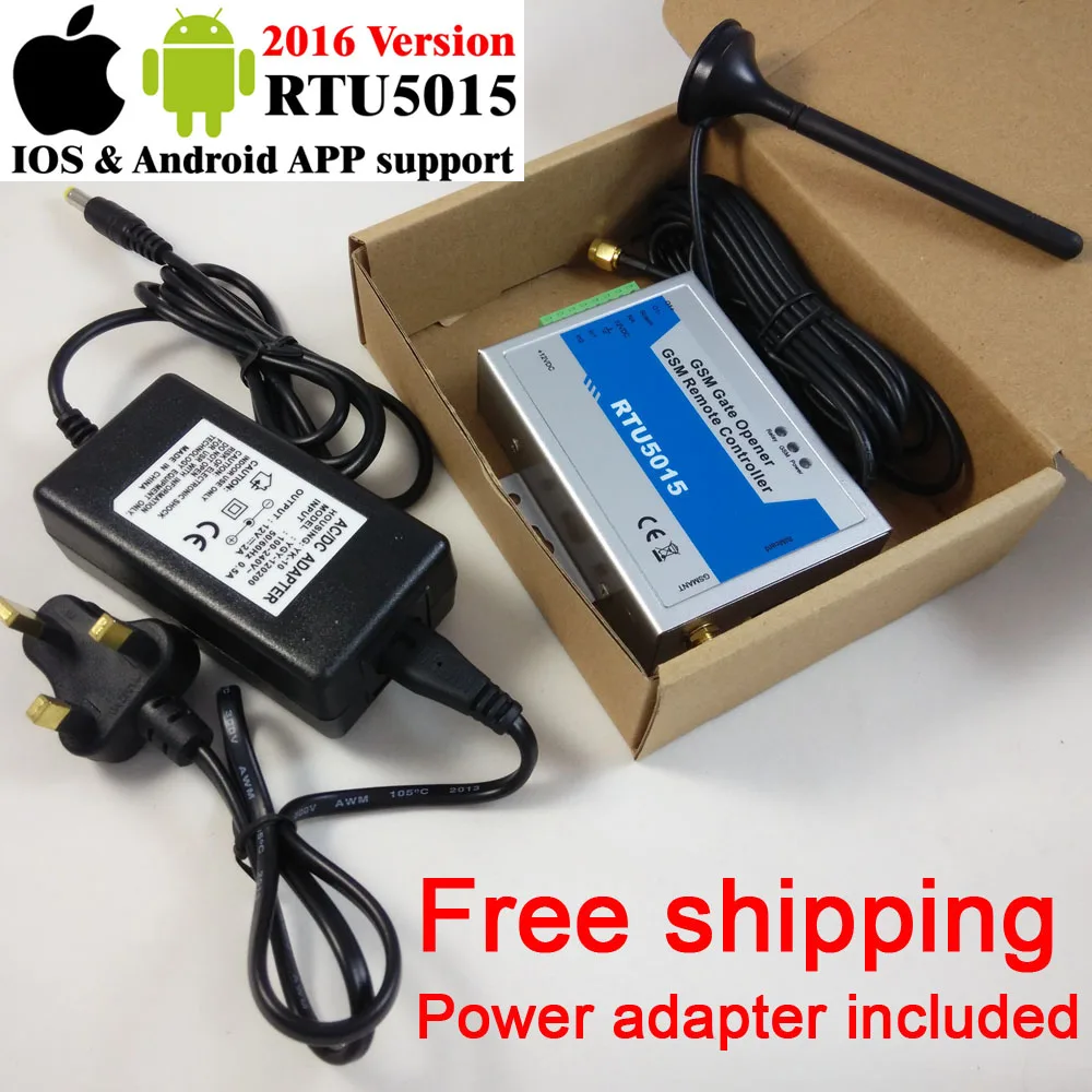 Free shipping RTU5015 GSM gate opener Operator Remote access controller with power adapter App support
