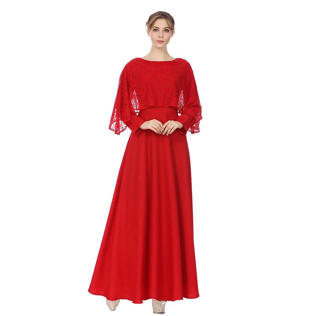 Плюс Размеры Vestidos2019 Абаи Бангладеш Стиль Абая, для мусульман леди большой Размеры Костюмы Национальный Ветер халаты длинная юбка платье W325